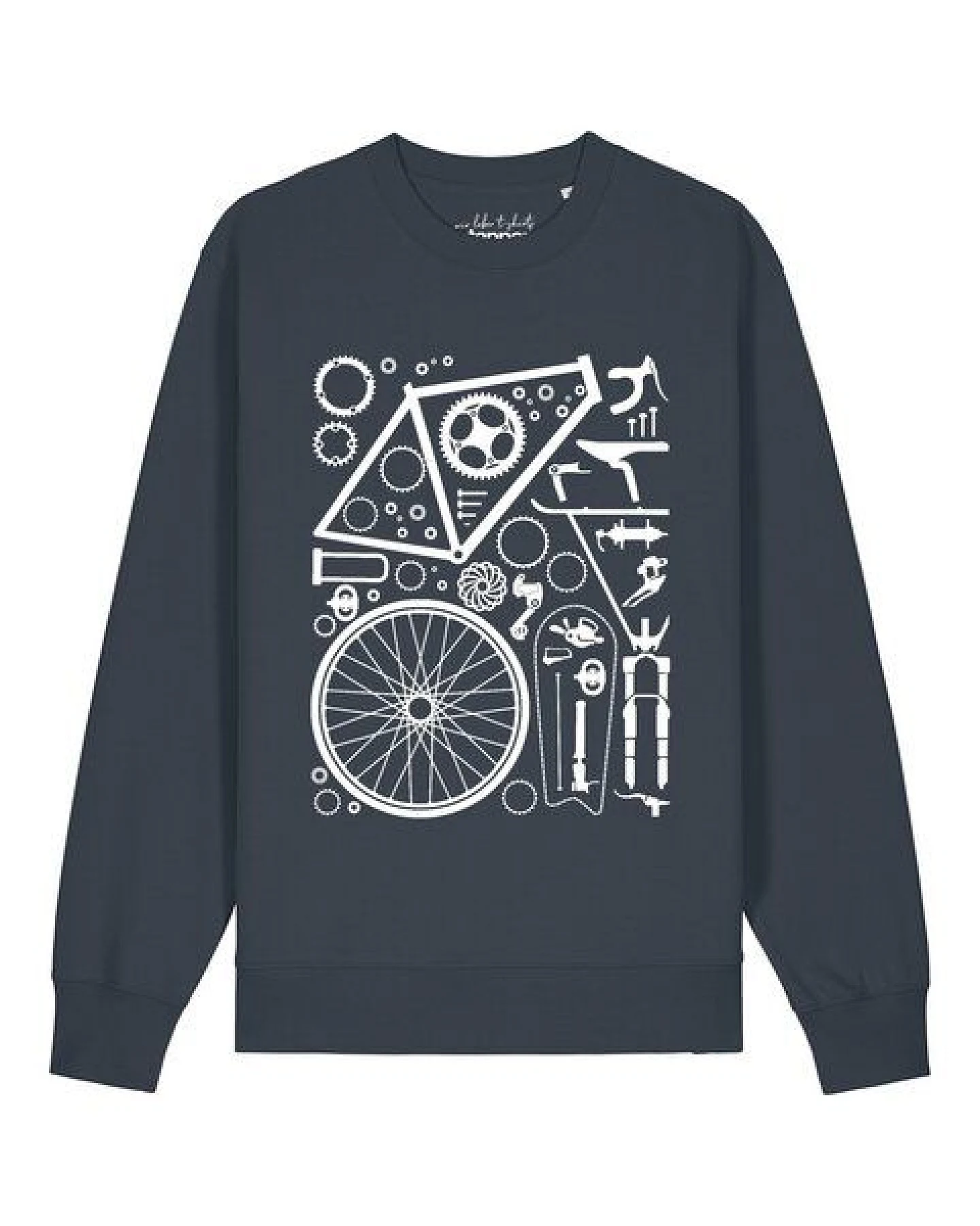 watapparel Sweatshirt Unisex Fahrradteile – Ansicht 2