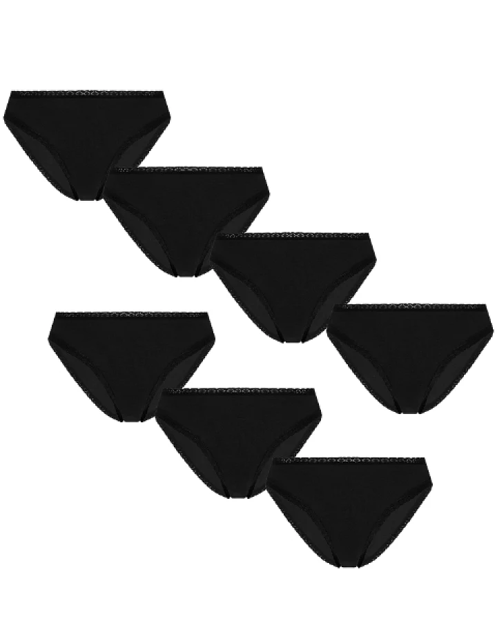 Albero Natur Damen vegan Multipack 7x Slips Schwarz