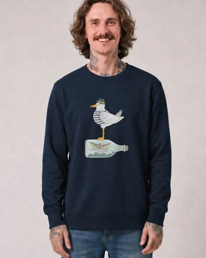 Produktseite: watapparel Sweatshirt Unisex Möwe mit Hut