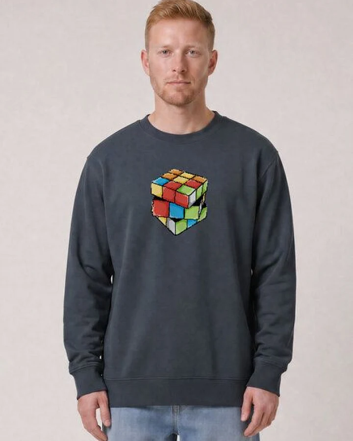 watapparel Sweatshirt Unisex Pixel Zauberwürfel