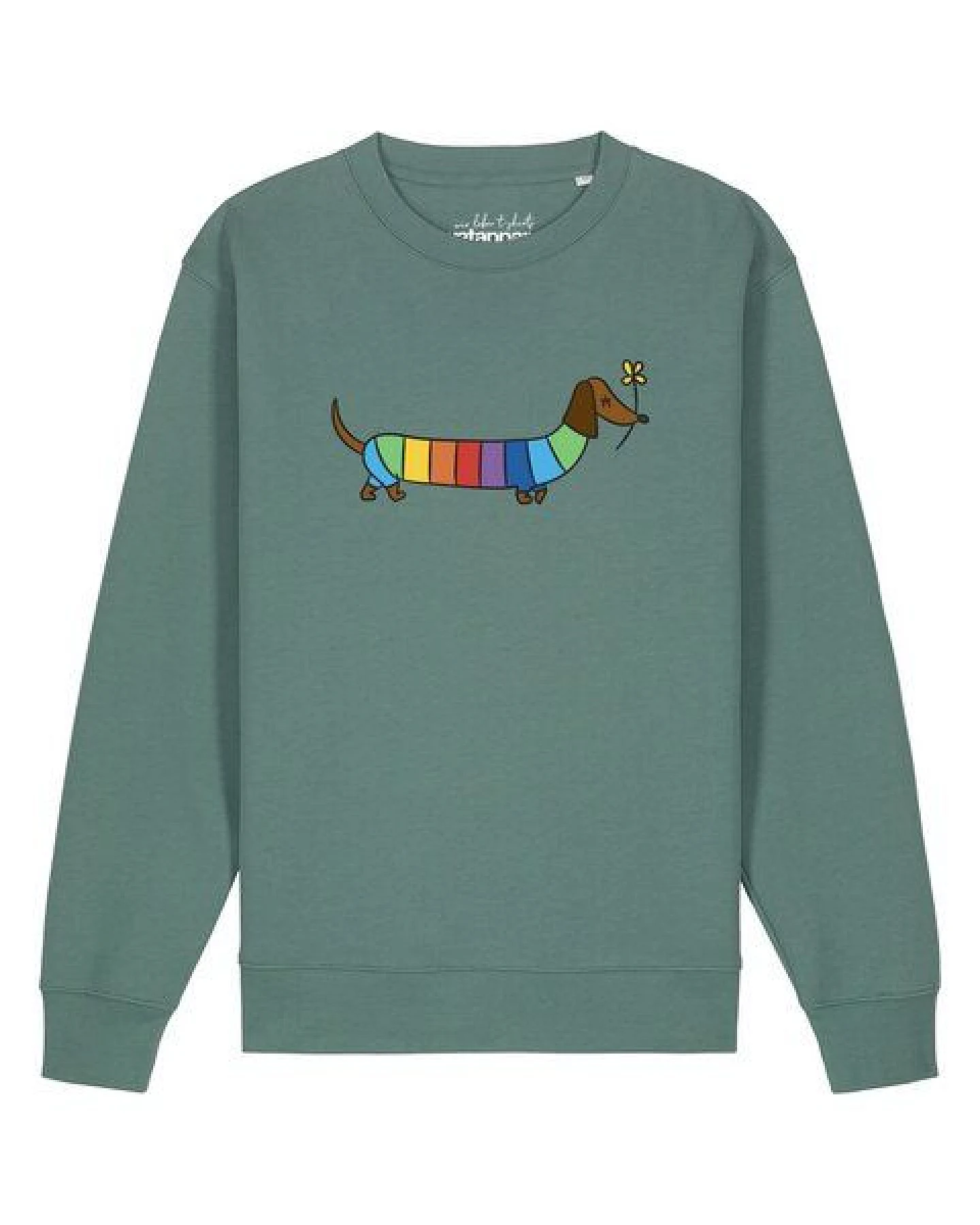 watapparel Sweatshirt Unisex Regenbogen Dackel – Ansicht 2