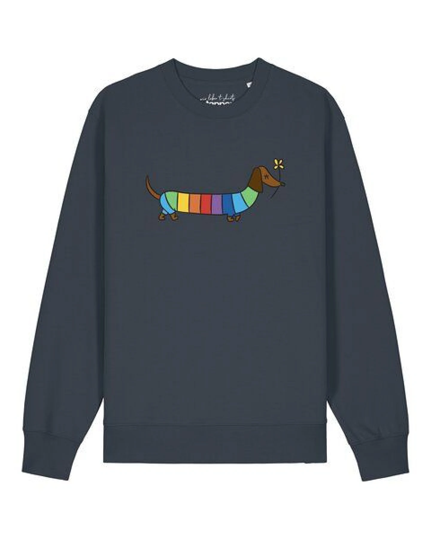 watapparel Sweatshirt Unisex Regenbogen Dackel – Ansicht 2
