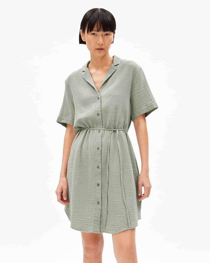 ARMEDANGELS Damen vegan Kleid Mabelaa Mousselin Grün