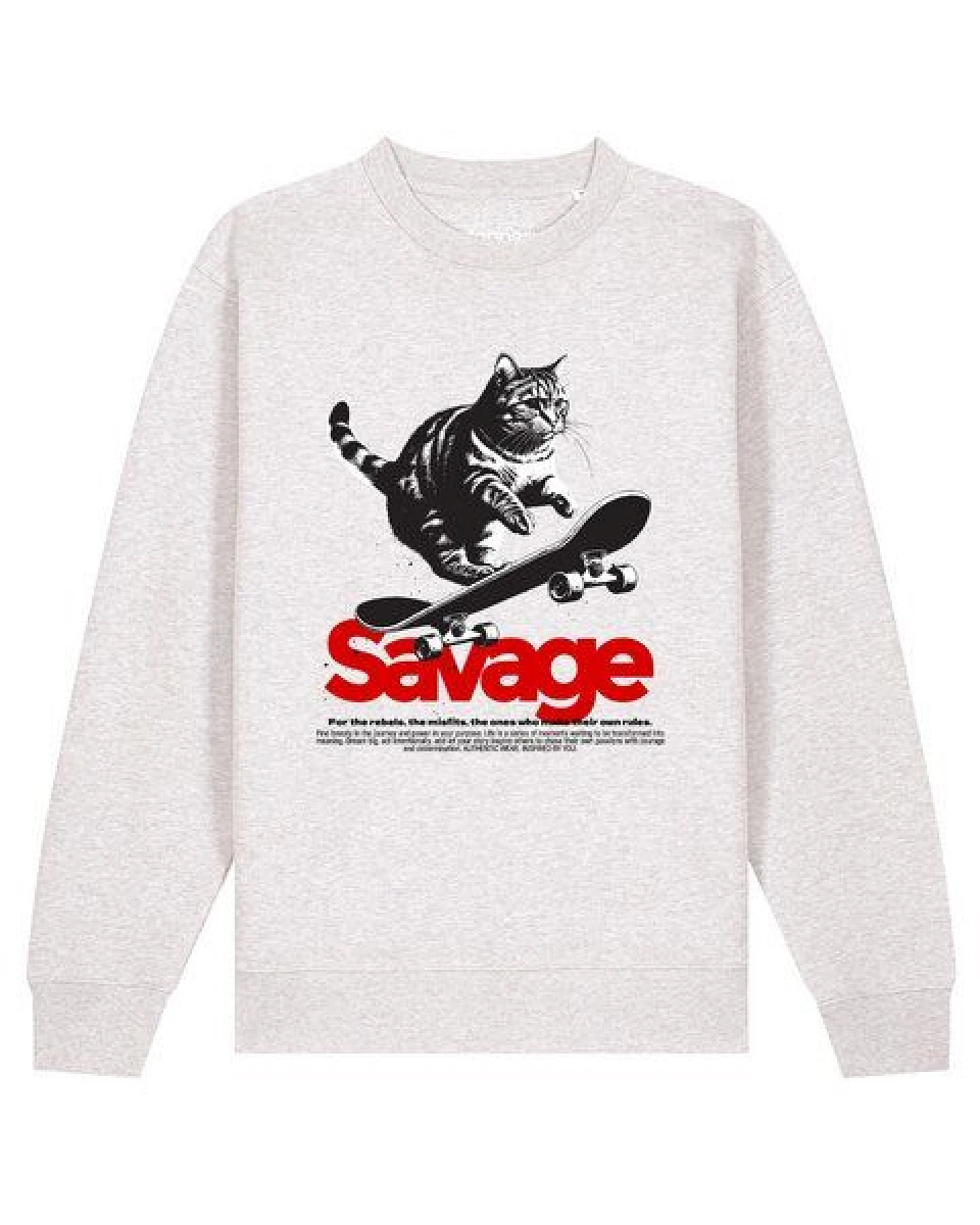 watapparel Sweatshirt Unisex Savage cat – Ansicht 2