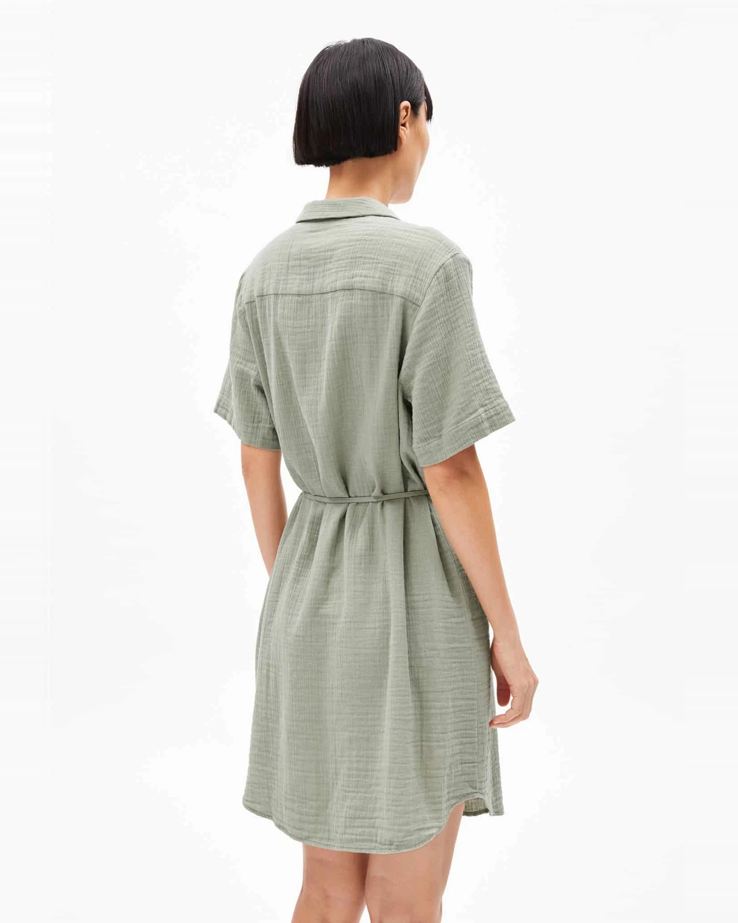 ARMEDANGELS Damen vegan Kleid Mabelaa Mousselin Grün – Ansicht 2