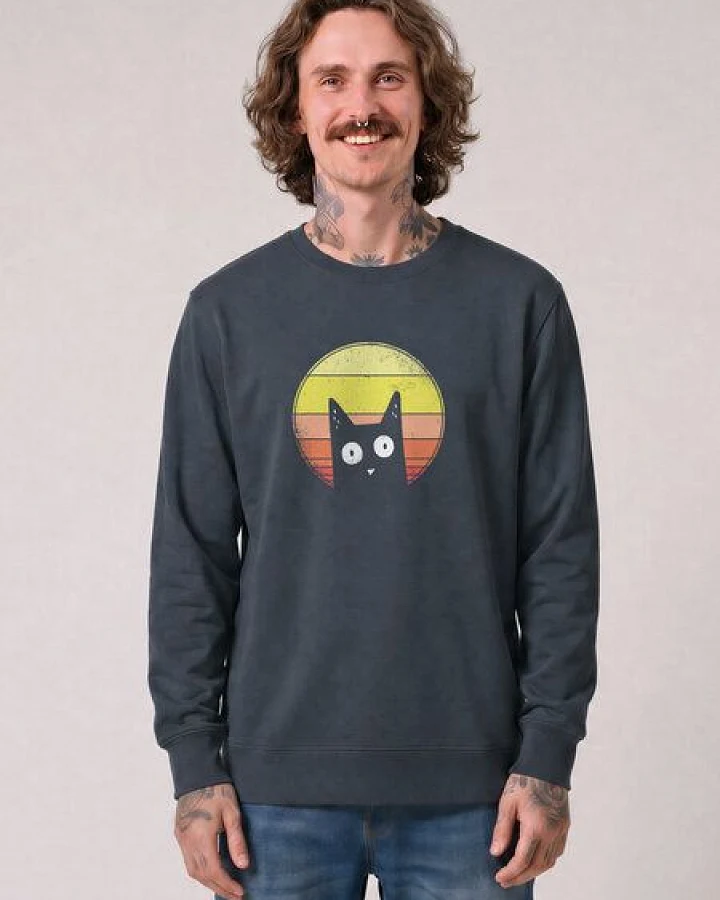 watapparel Sweatshirt Unisex Sunset Cat