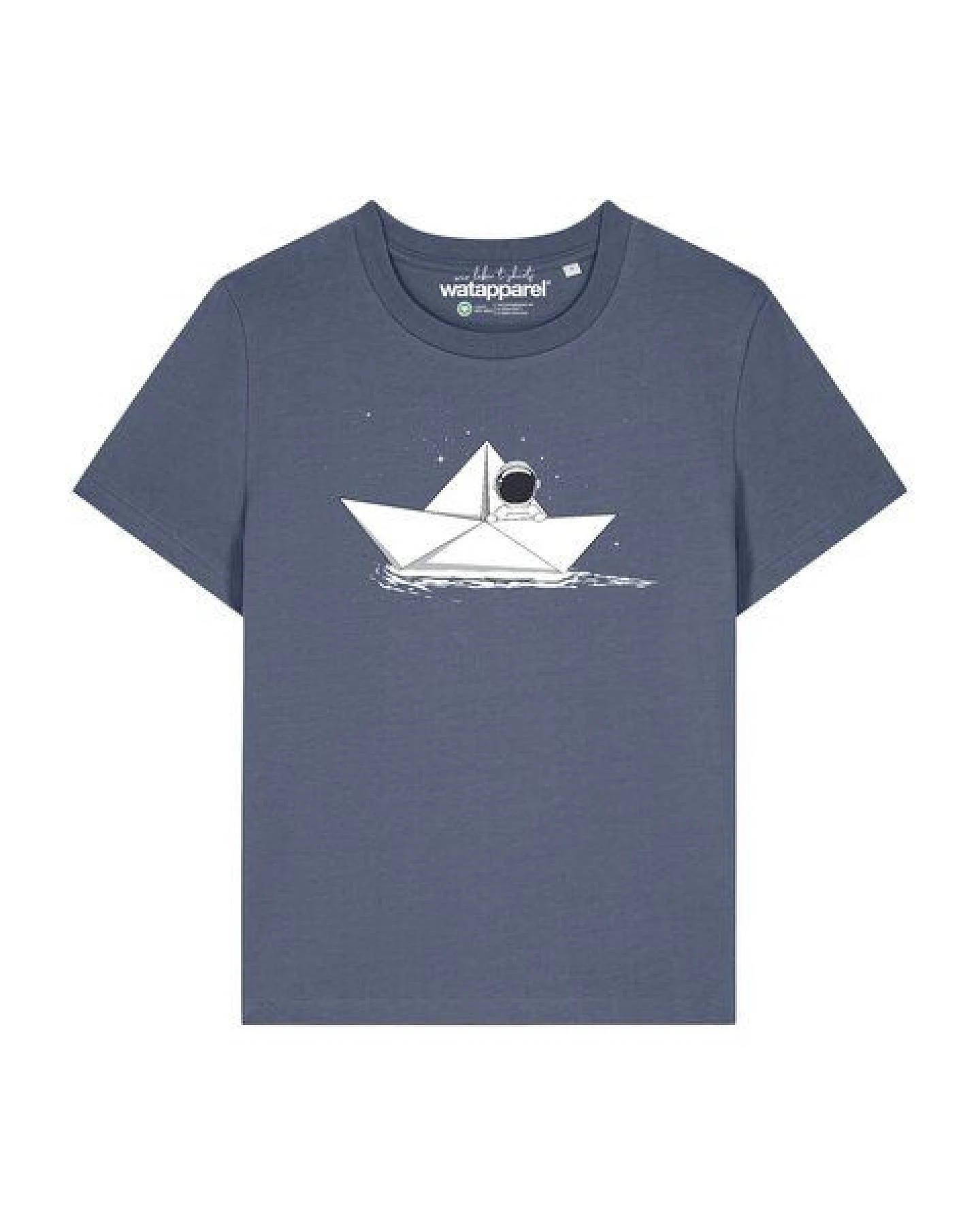watapparel T-Shirt Frauen Astronaut in paper boat – Ansicht 2