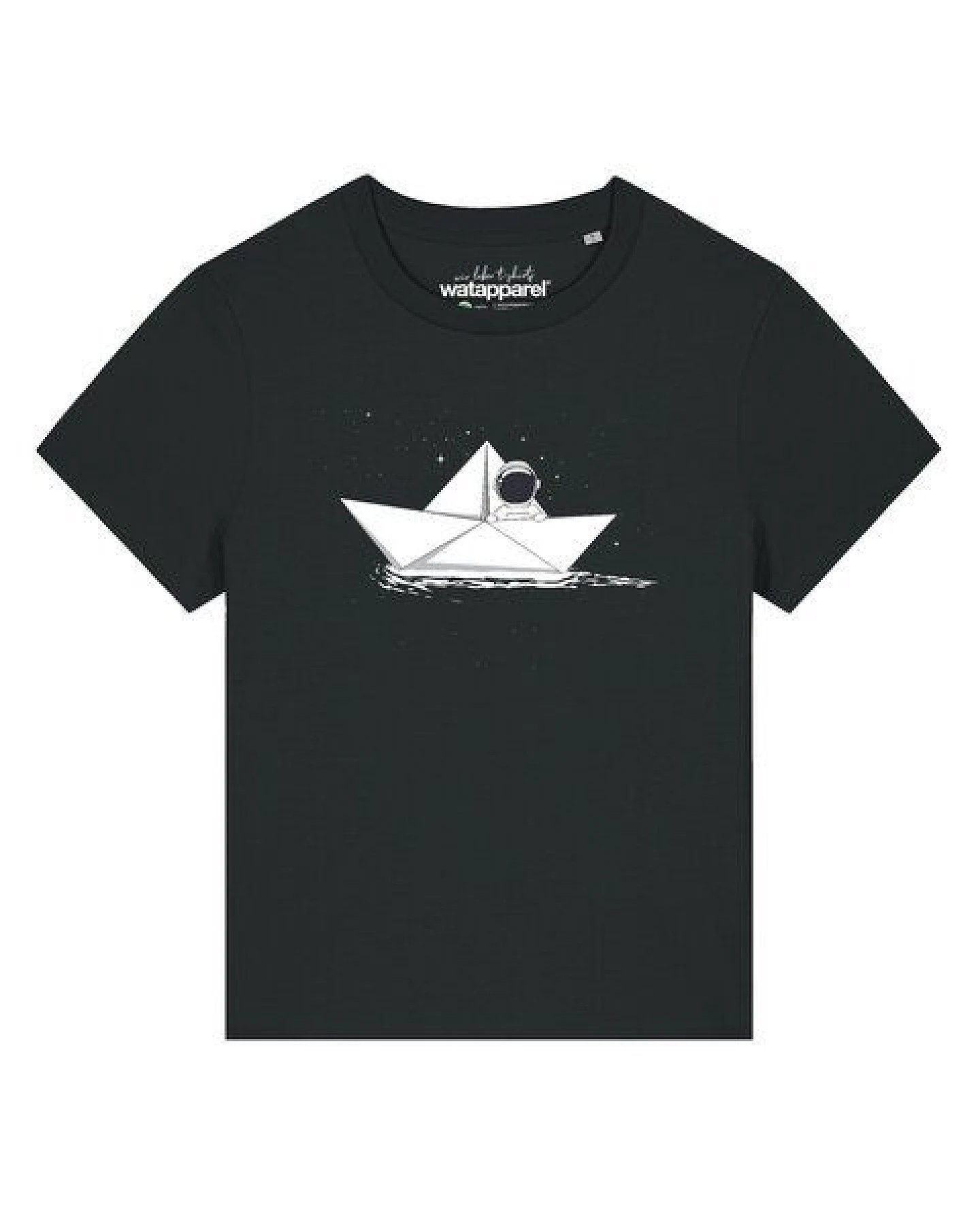 watapparel T-Shirt Frauen Astronaut in paper boat – Ansicht 2
