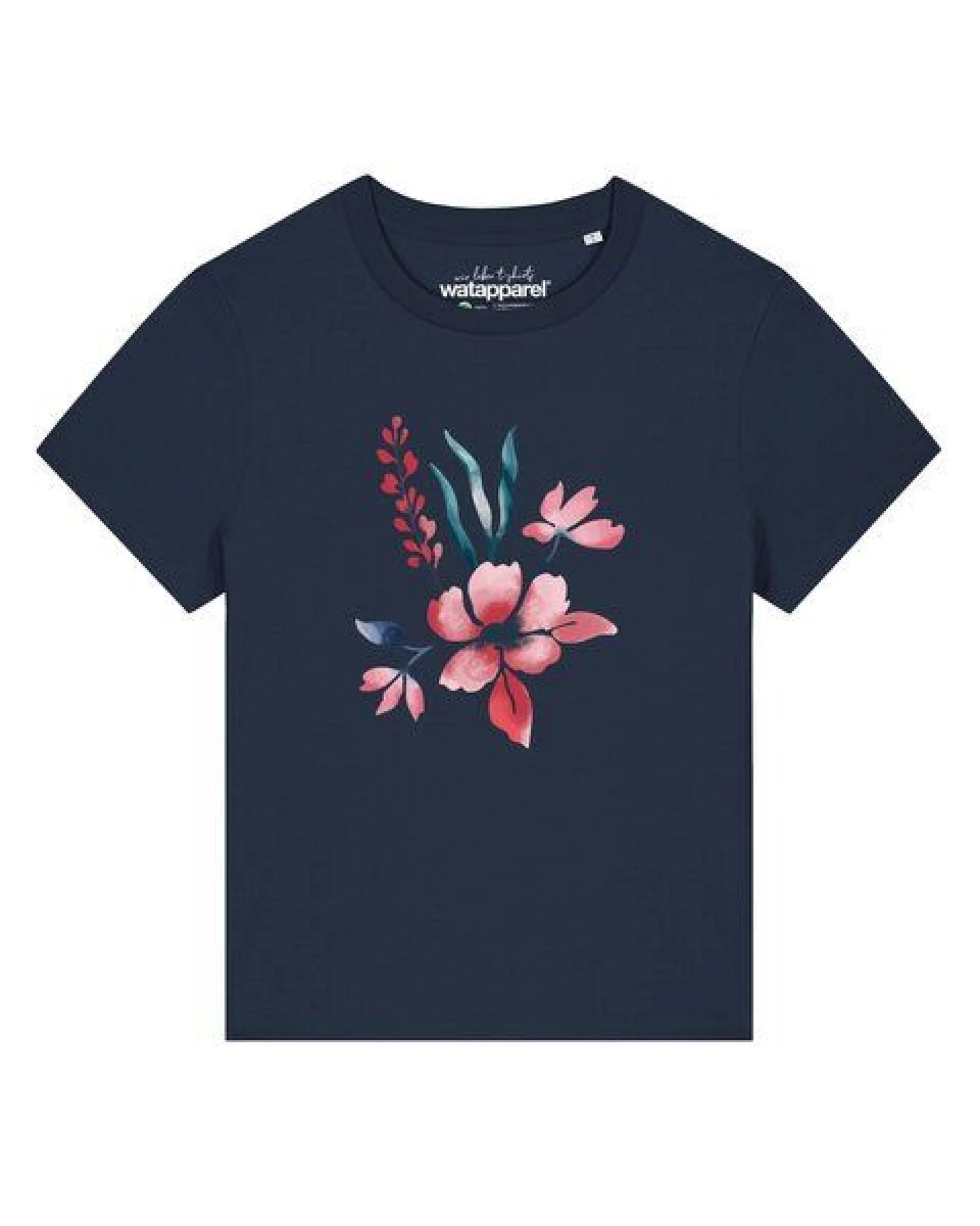 watapparel T-Shirt Frauen Blume in Wasserfarbe 01 – Ansicht 2