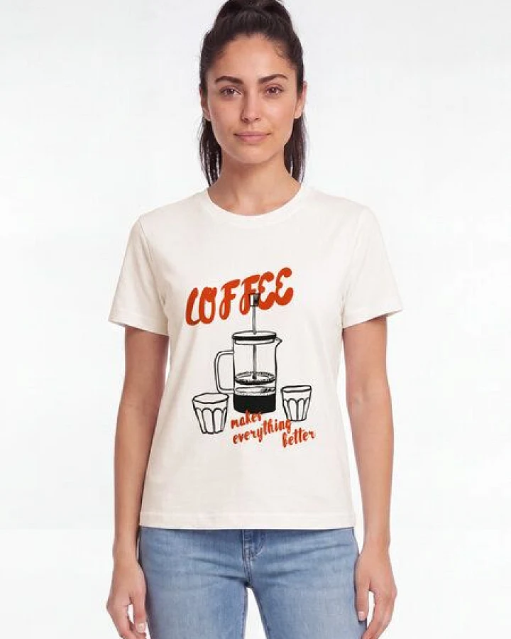 Produktseite: watapparel T-Shirt Frauen Coffee makes everything better