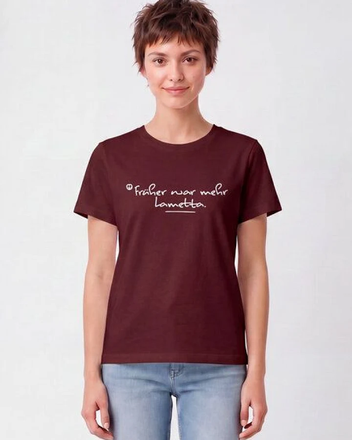 Produktseite: watapparel T-Shirt Frauen Früher war mehr Lametta