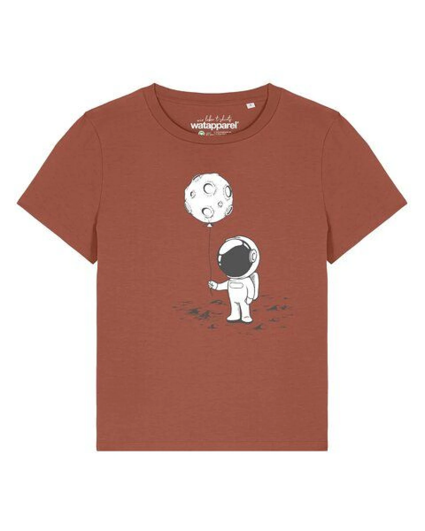 watapparel T-Shirt Frauen Kleiner Astronaut mit Luftballon – Ansicht 2