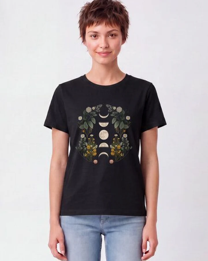 watapparel T-Shirt Frauen Moonphases & Flowers