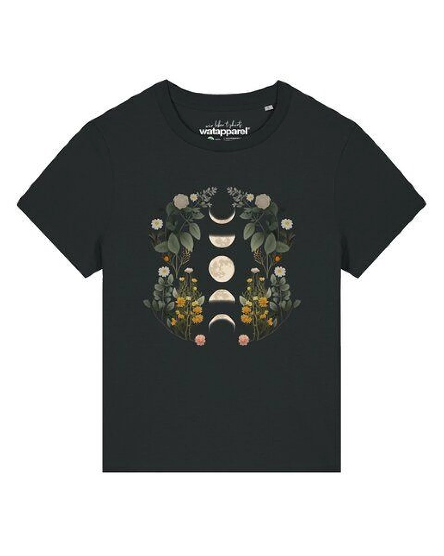 watapparel T-Shirt Frauen Moonphases & Flowers – Ansicht 2