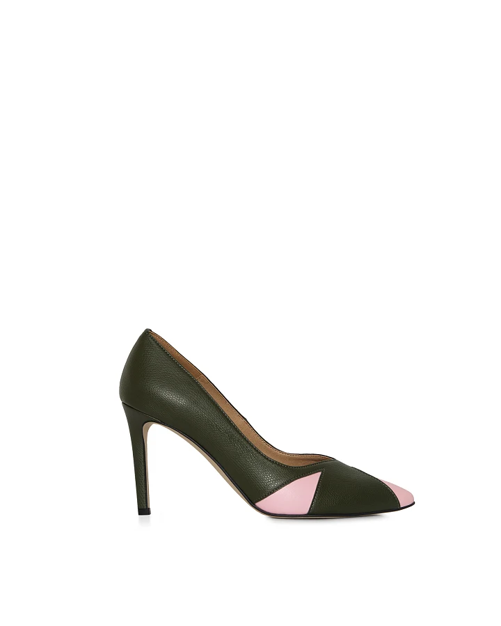 AGAZI Damen vegan Pumps Ivo Grün & Rosa