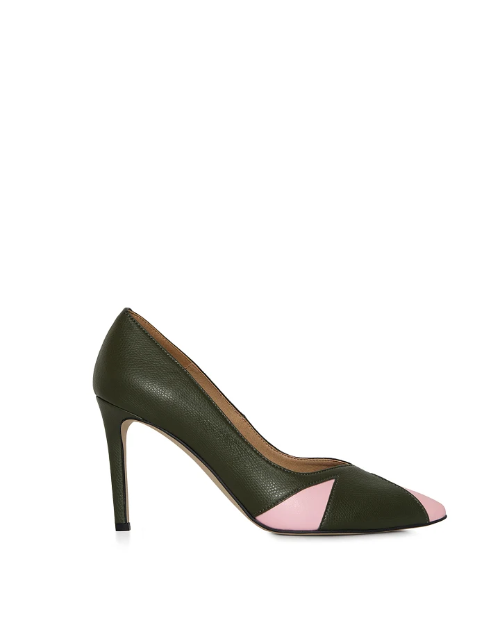 AGAZI Damen vegan Pumps Ivo Grün & Rosa