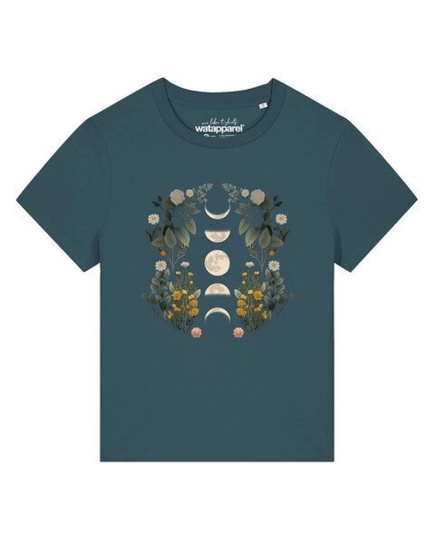 watapparel T-Shirt Frauen Moonphases & Flowers – Ansicht 2