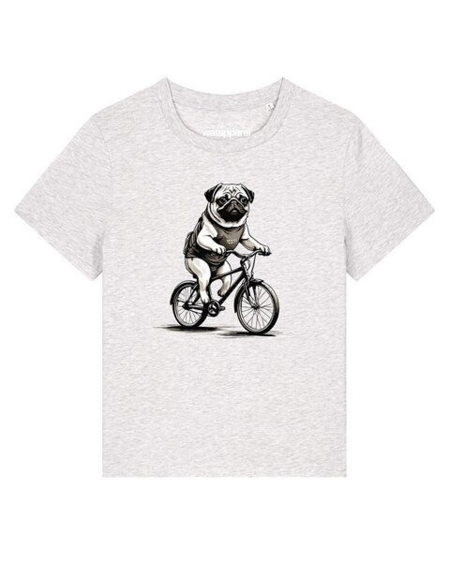 watapparel T-Shirt Frauen Mops auf Fahrrad – Ansicht 2