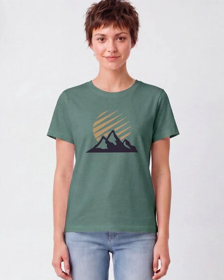 Produktseite: watapparel T-Shirt Frauen Mountain and Sun