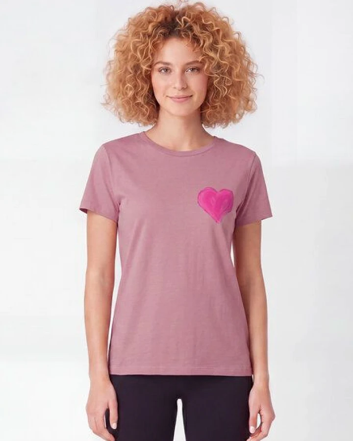 watapparel T-Shirt Frauen Pink Heart