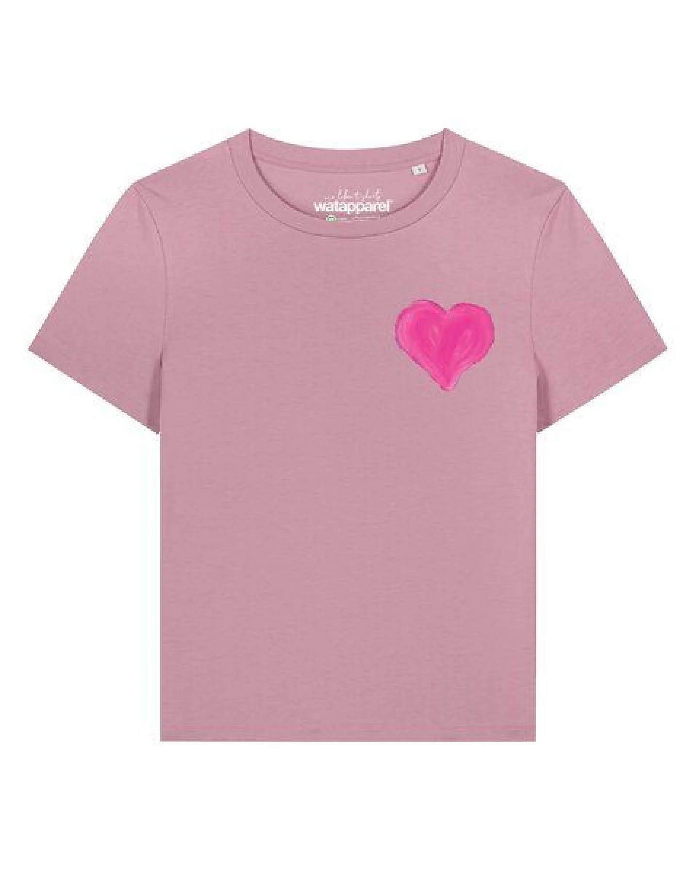 watapparel T-Shirt Frauen Pink Heart – Ansicht 2