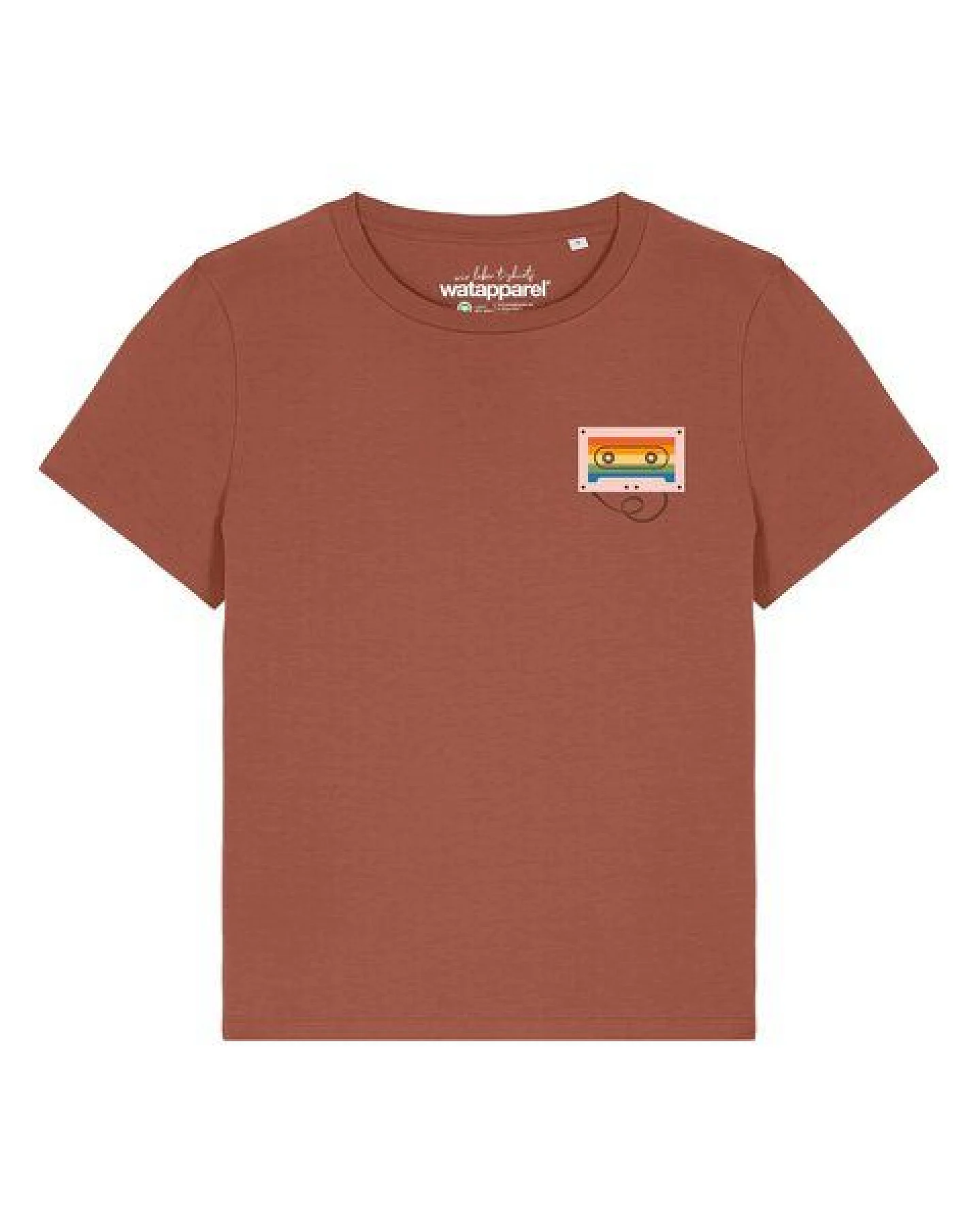 watapparel T-Shirt Frauen Rainbow Cassette – Ansicht 2