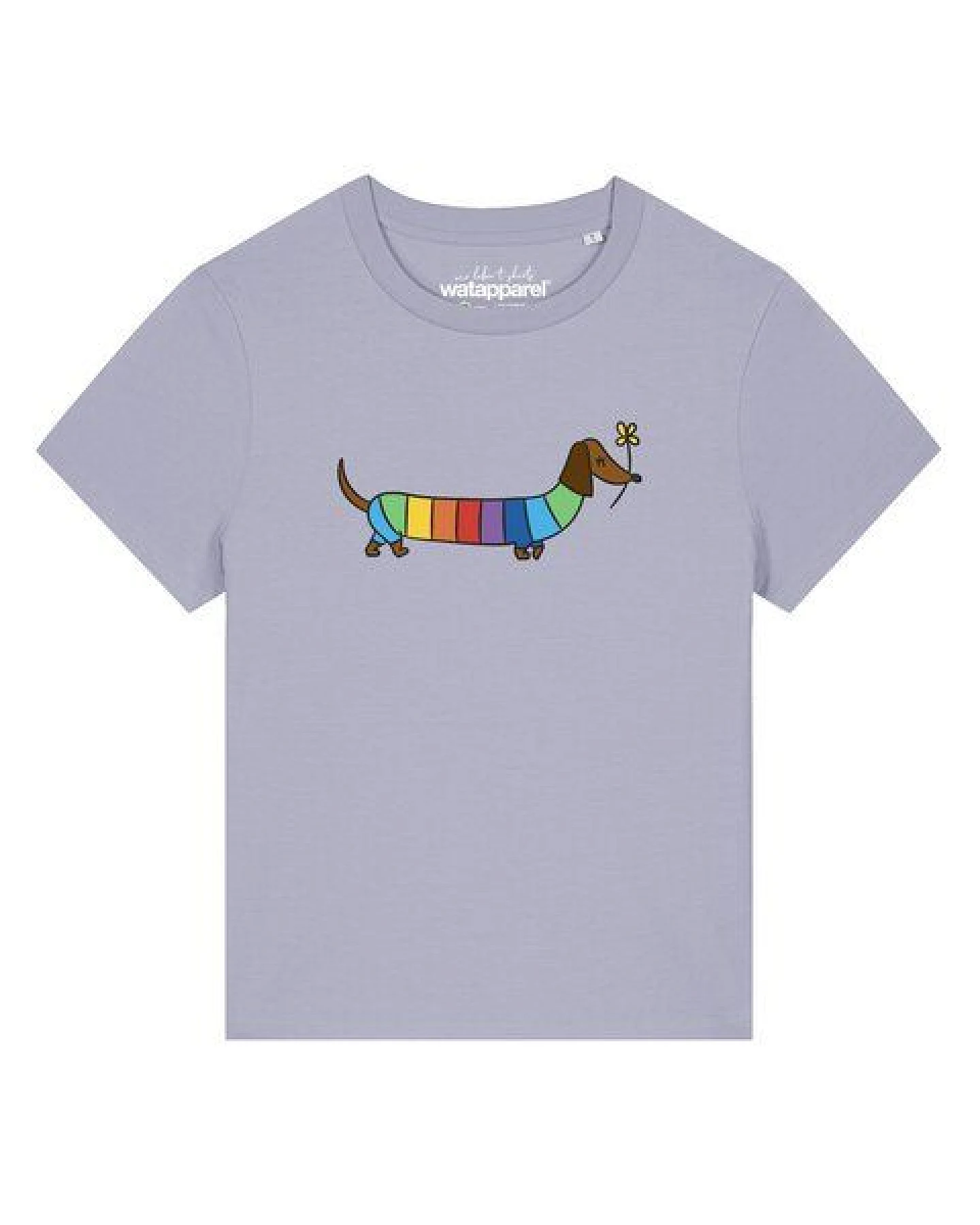 watapparel T-Shirt Frauen Regenbogen Dackel – Ansicht 2