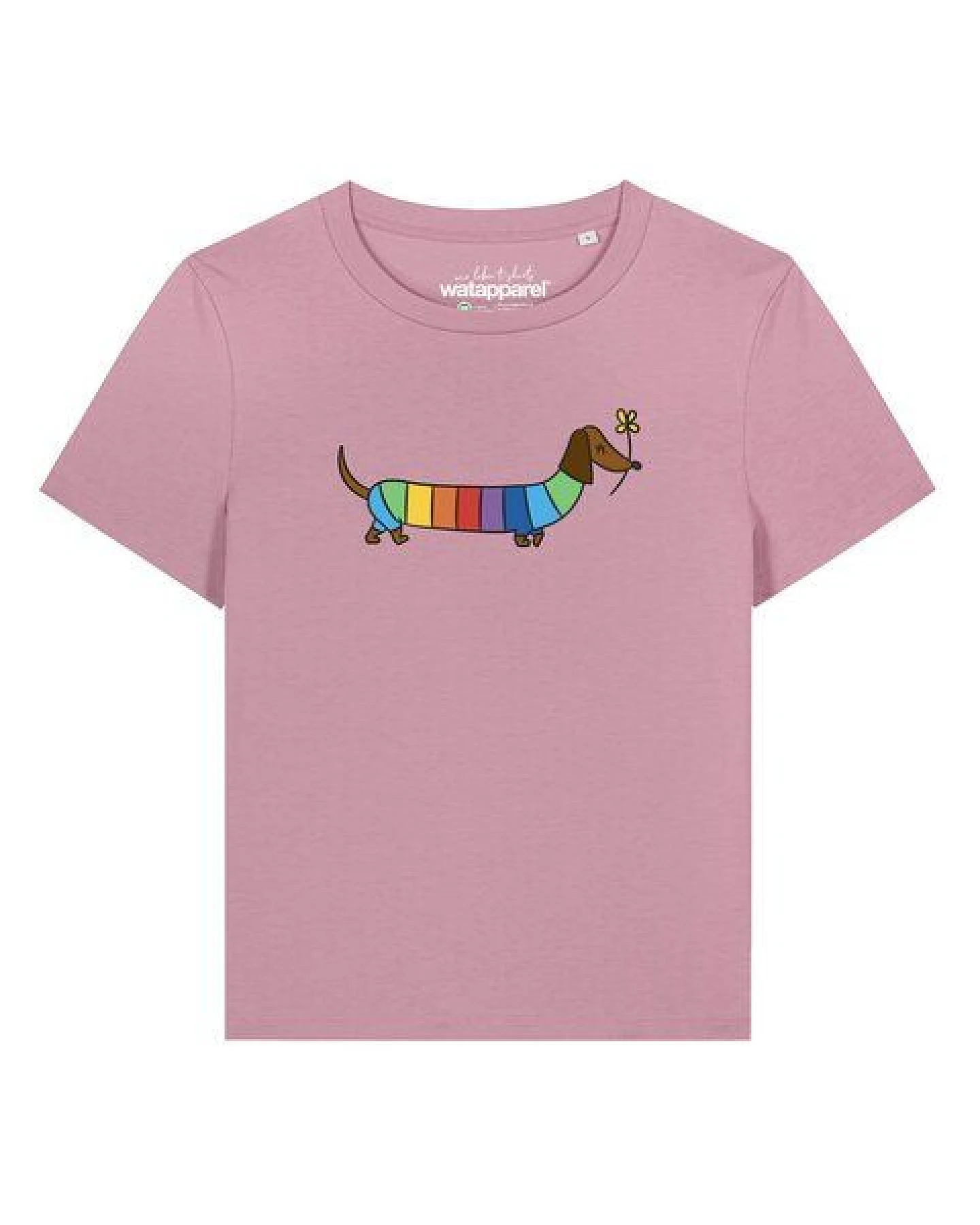 watapparel T-Shirt Frauen Regenbogen Dackel – Ansicht 2