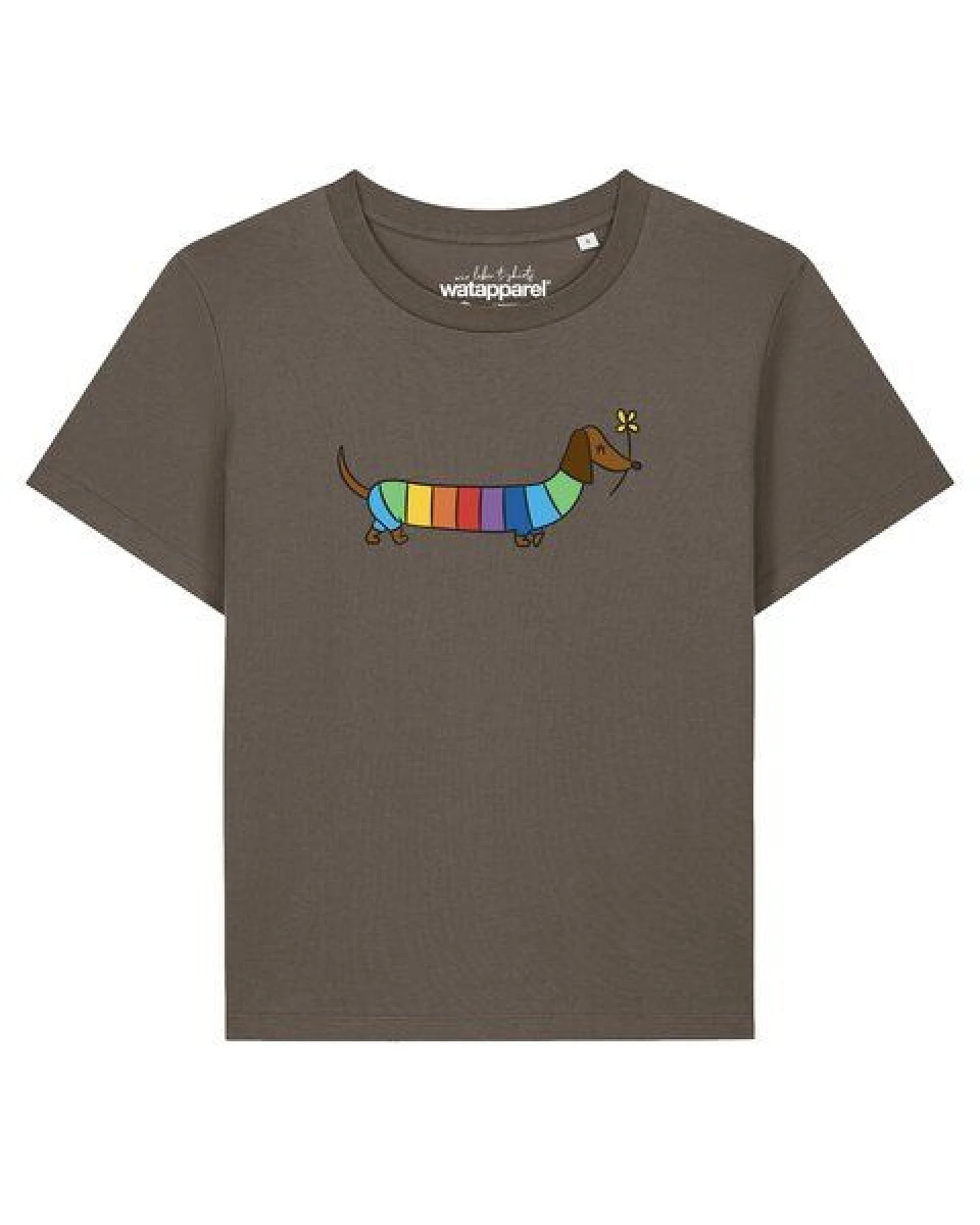 watapparel T-Shirt Frauen Regenbogen Dackel – Ansicht 2