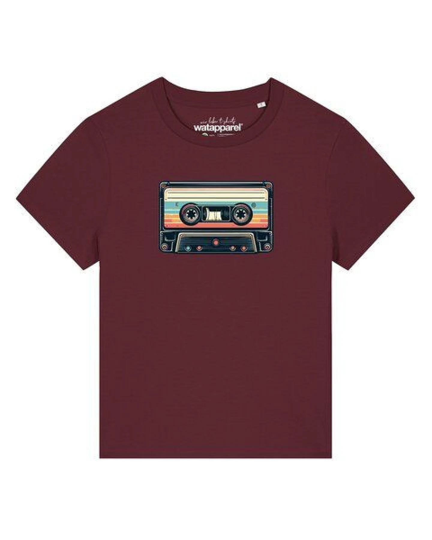 watapparel T-Shirt Frauen Retro Kassette – Ansicht 2