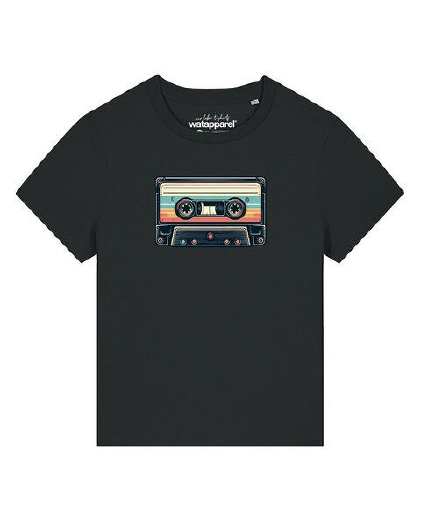 watapparel T-Shirt Frauen Retro Kassette – Ansicht 2