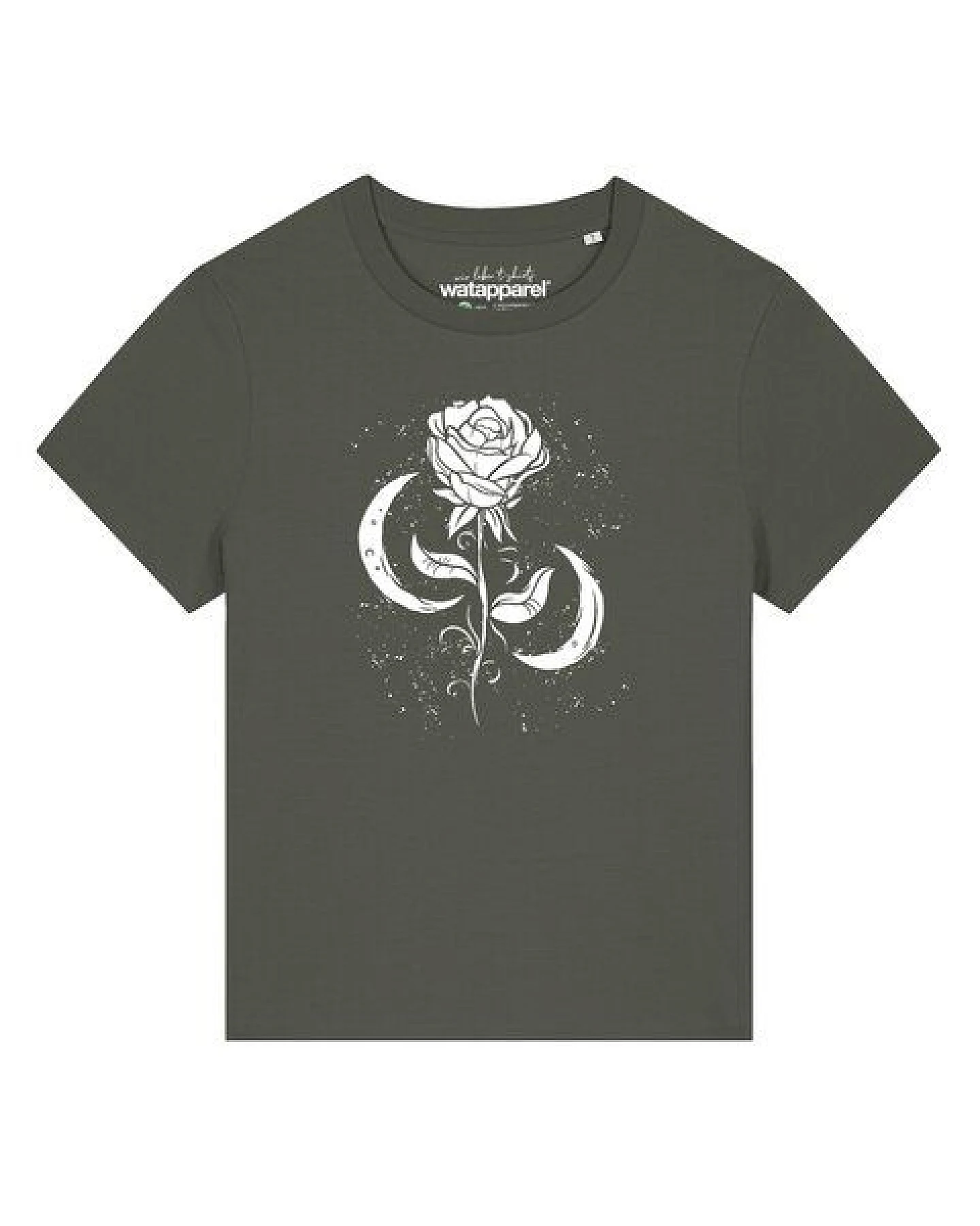 watapparel T-Shirt Frauen Rose und Mond – Ansicht 2