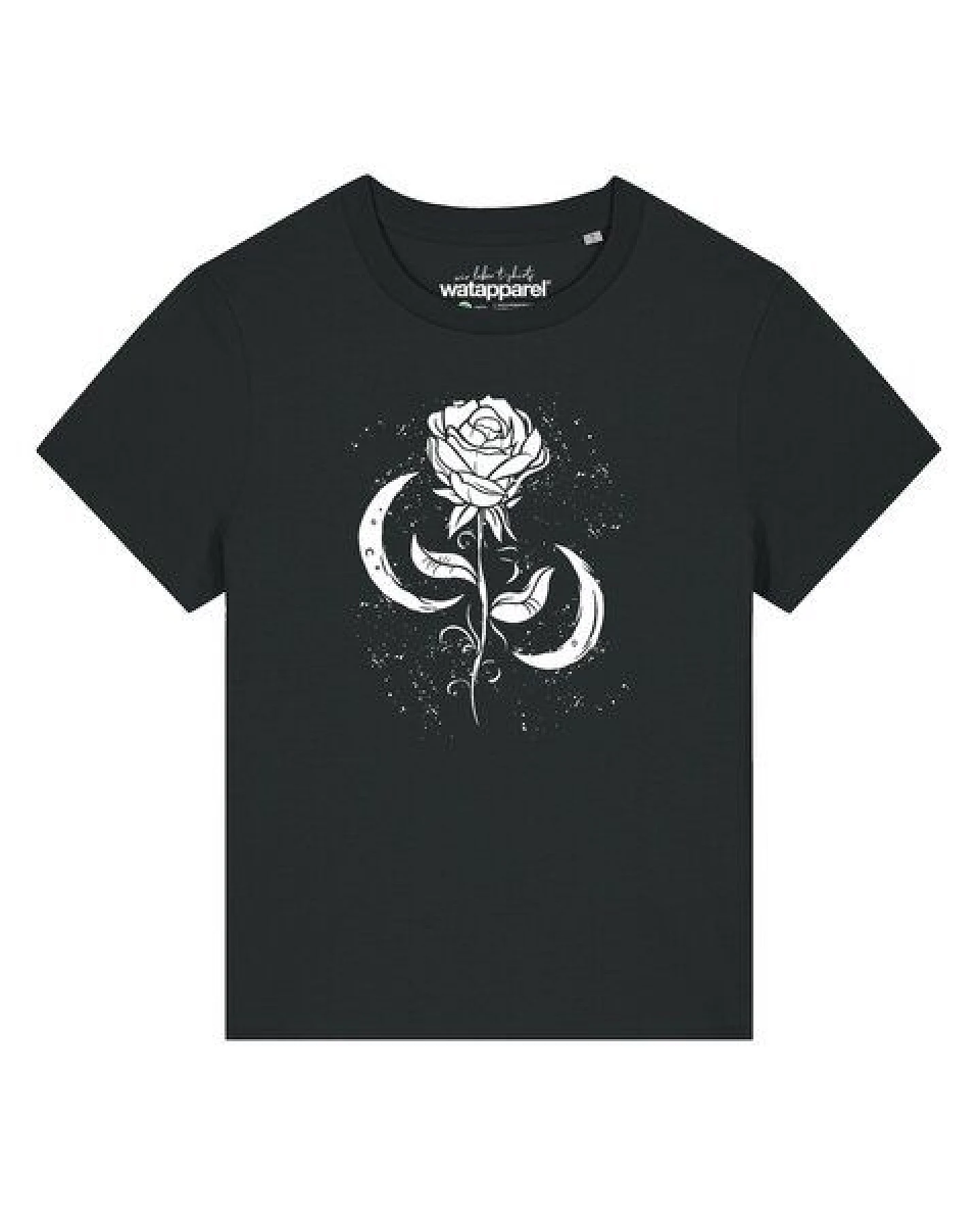 watapparel T-Shirt Frauen Rose und Mond – Ansicht 2