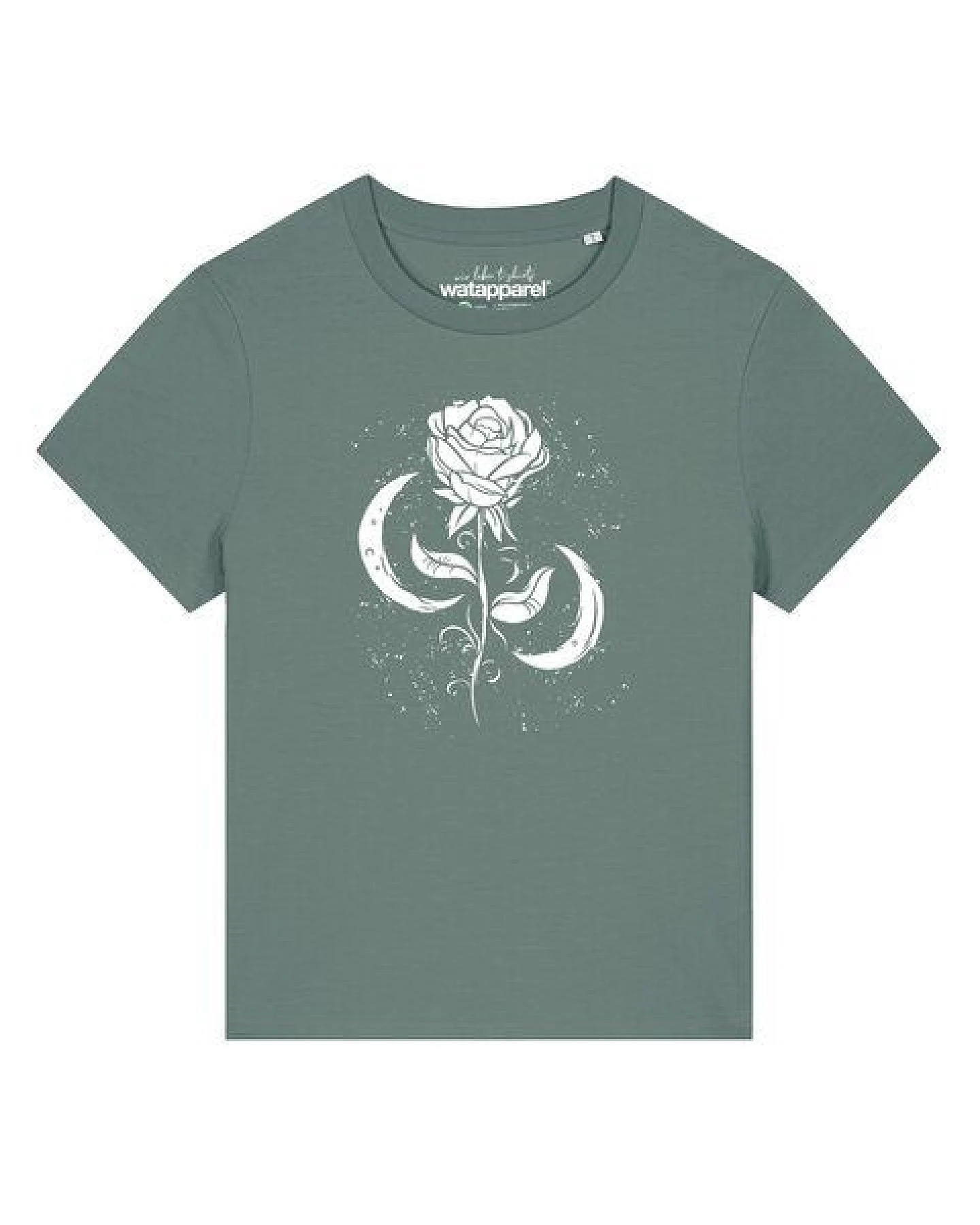 watapparel T-Shirt Frauen Rose und Mond – Ansicht 2