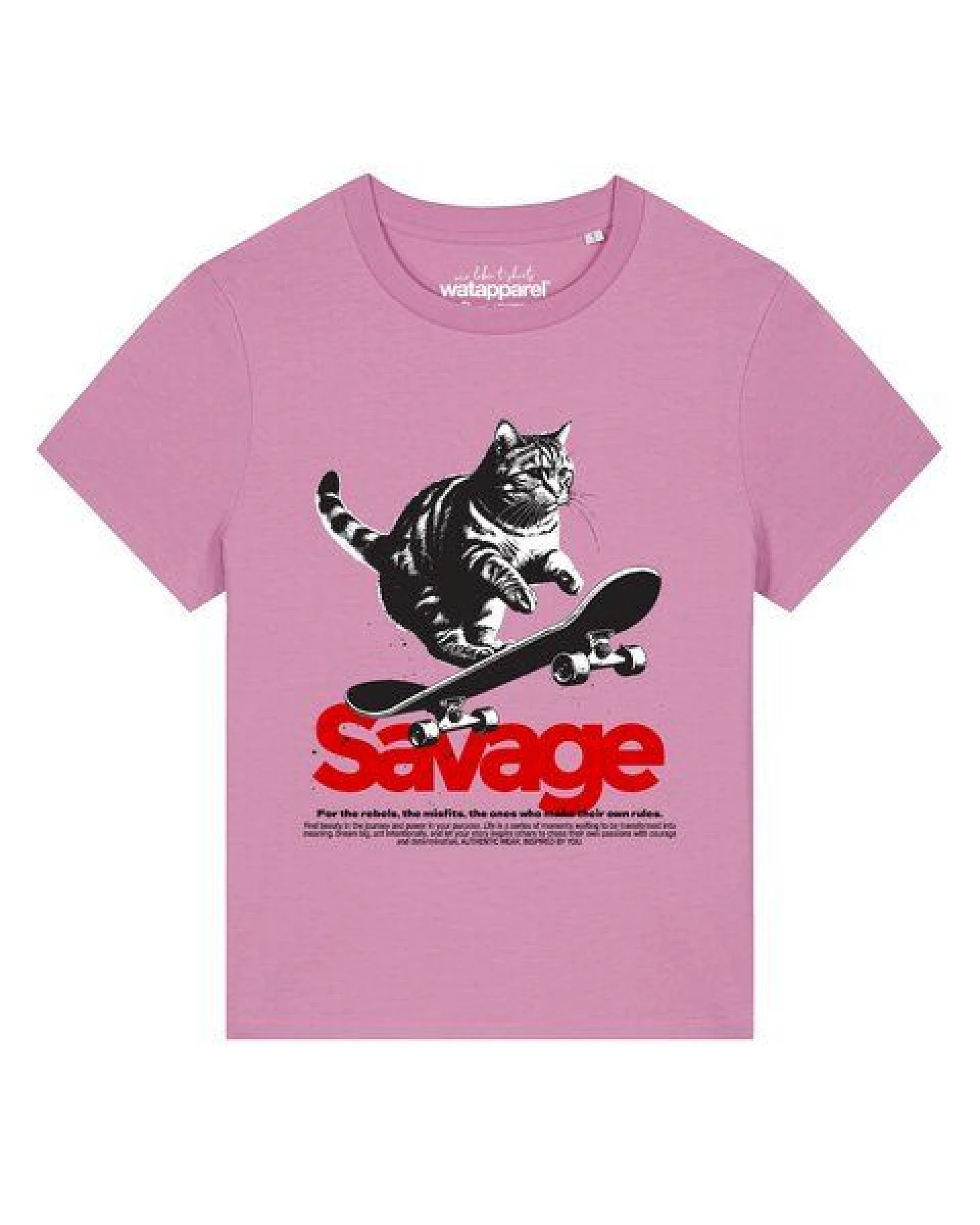 watapparel T-Shirt Frauen Savage Cat – Ansicht 2