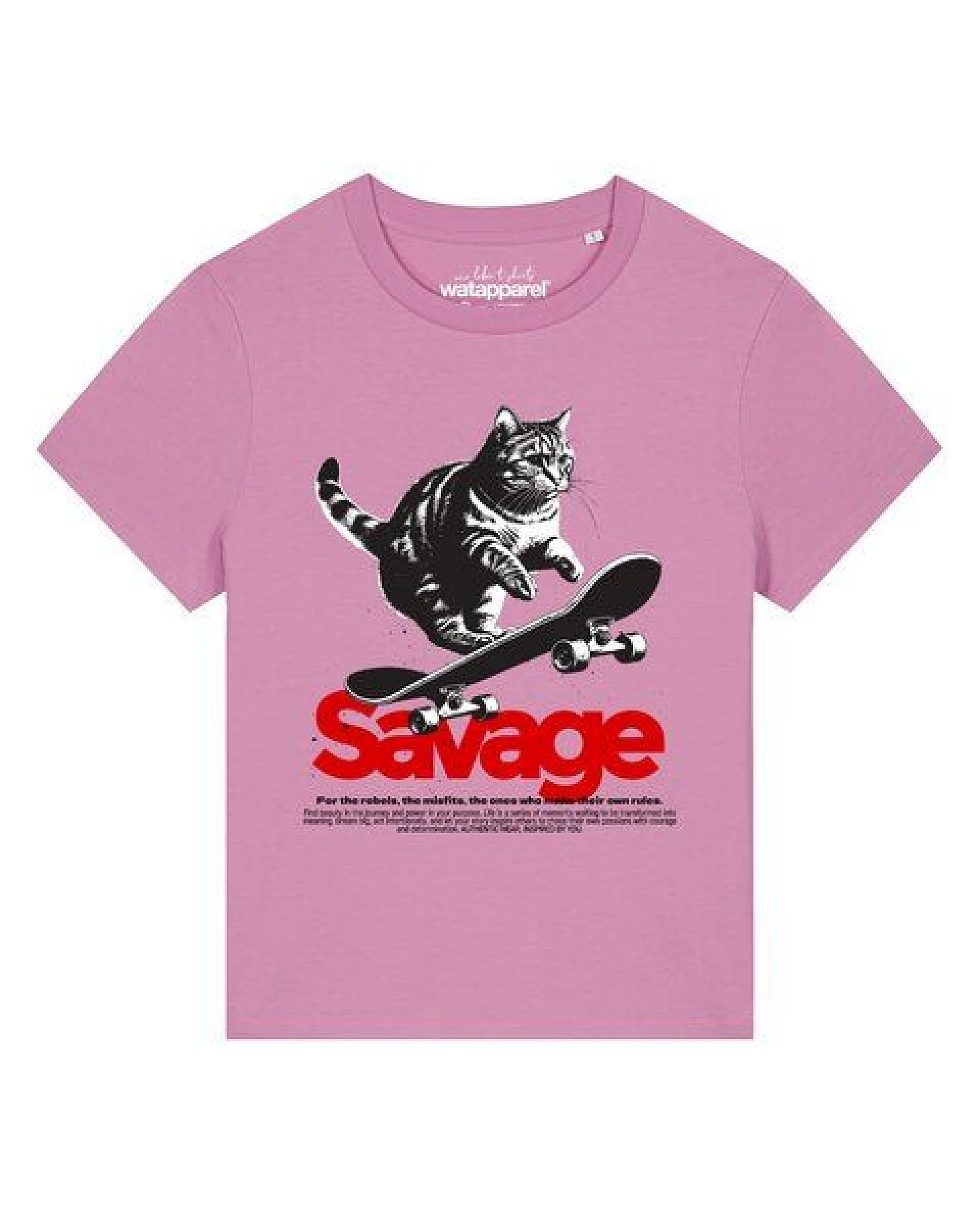 watapparel T-Shirt Frauen Savage Cat – Ansicht 2