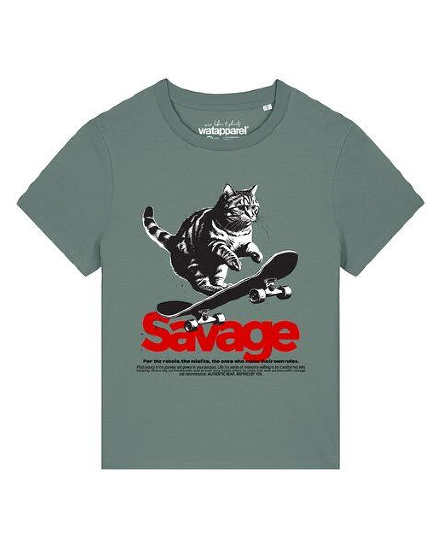 watapparel T-Shirt Frauen Savage Cat – Ansicht 2
