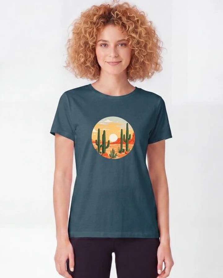 Produktseite: watapparel T-Shirt Frauen Sonnenuntergang in der Wüste