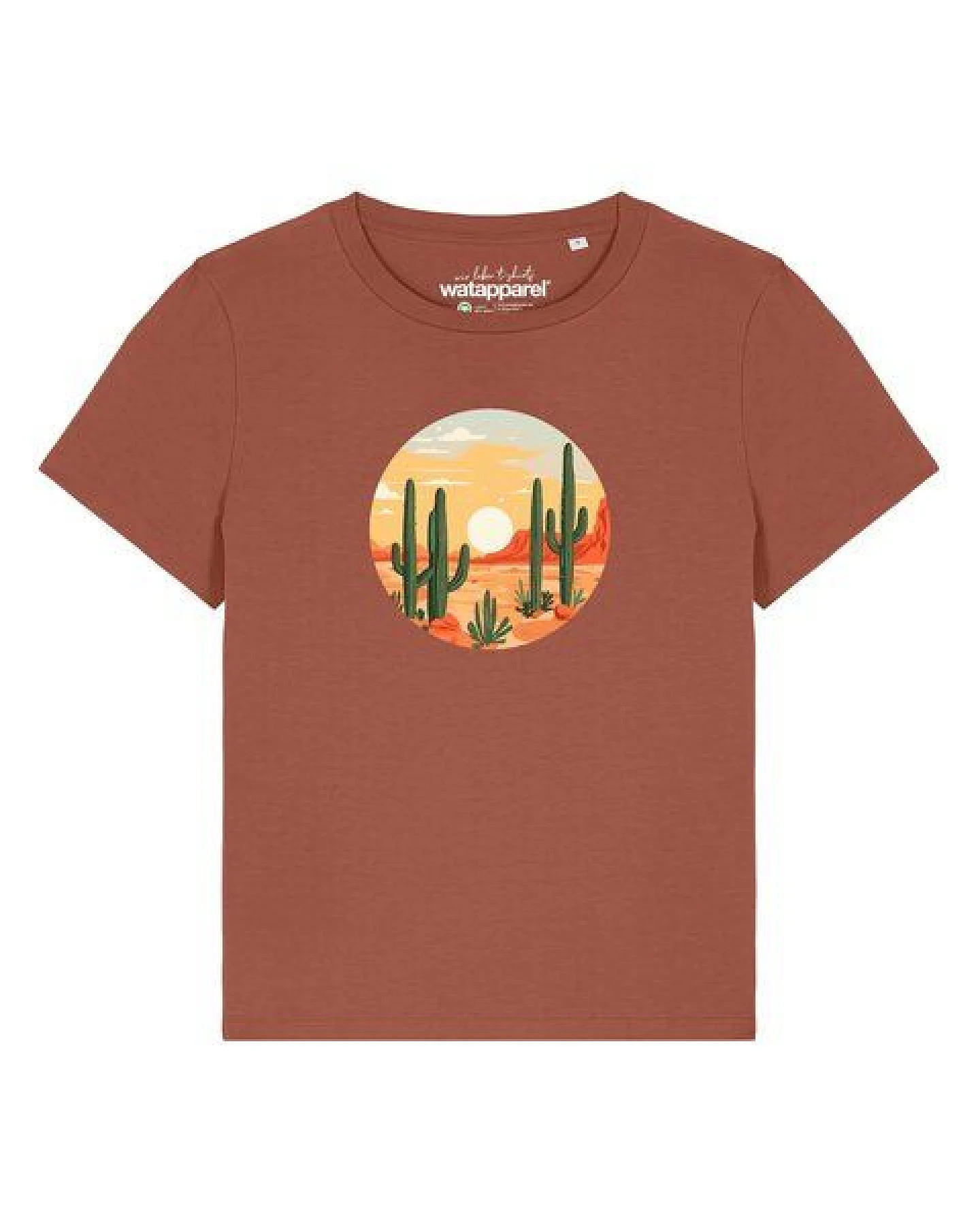 watapparel T-Shirt Frauen Sonnenuntergang in der Wüste – Ansicht 2