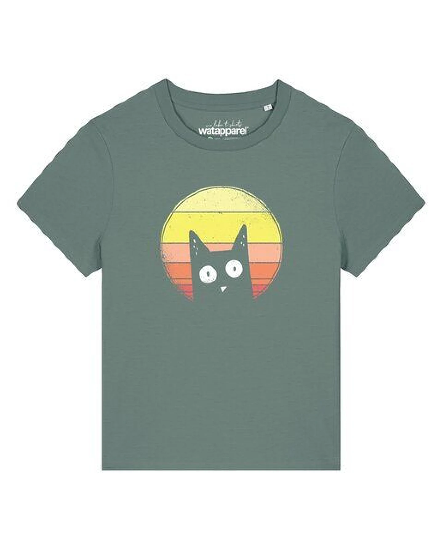 watapparel T-Shirt Frauen Sunset Cat – Ansicht 2