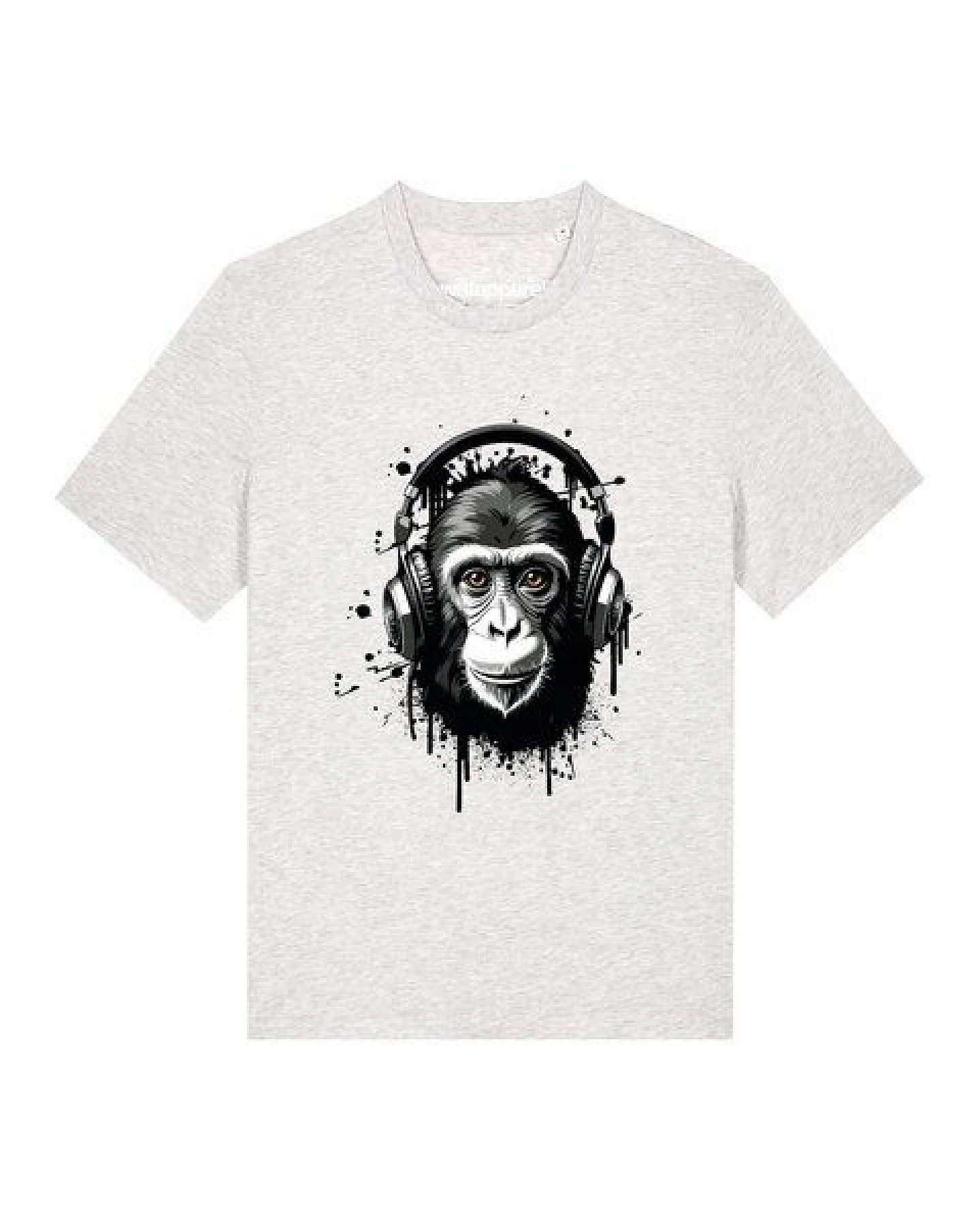 watapparel T-Shirt Unisex Affe hört Musik – Ansicht 2