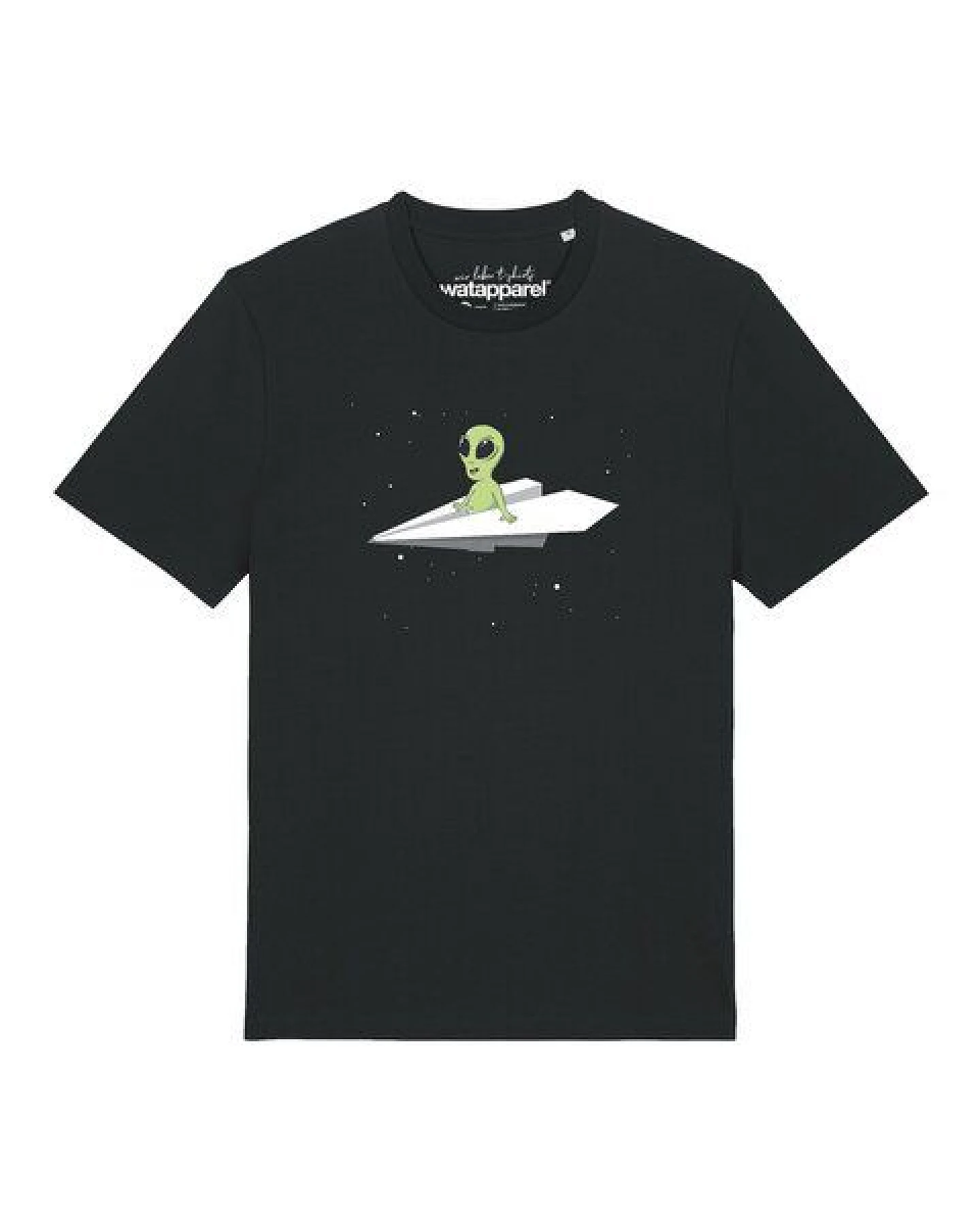 watapparel T-Shirt Unisex Alien on a paper plane – Ansicht 2