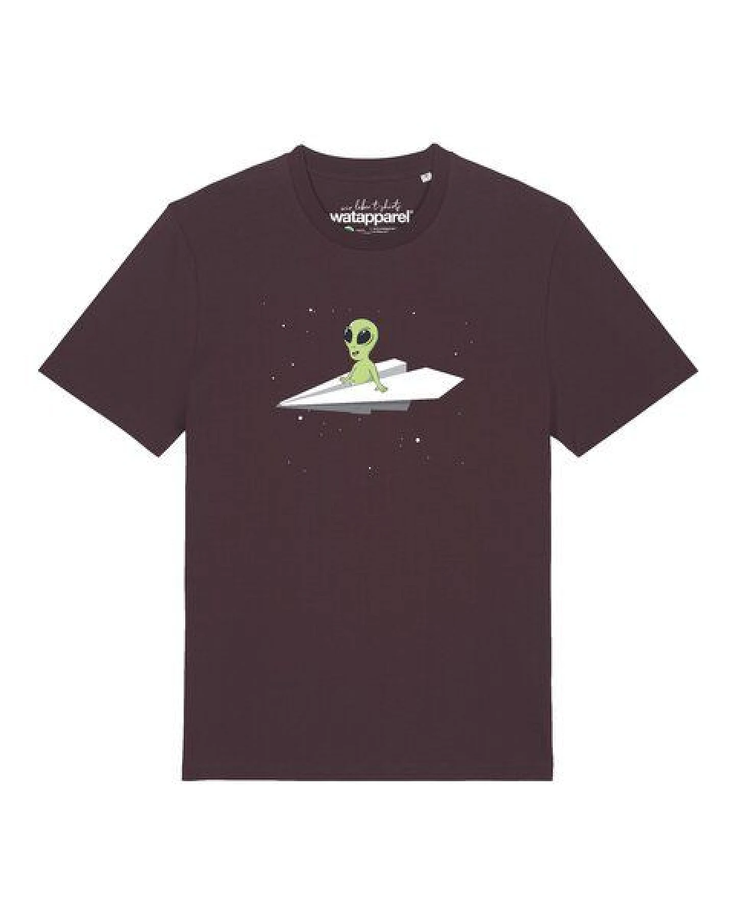 watapparel T-Shirt Unisex Alien on a paper plane – Ansicht 2