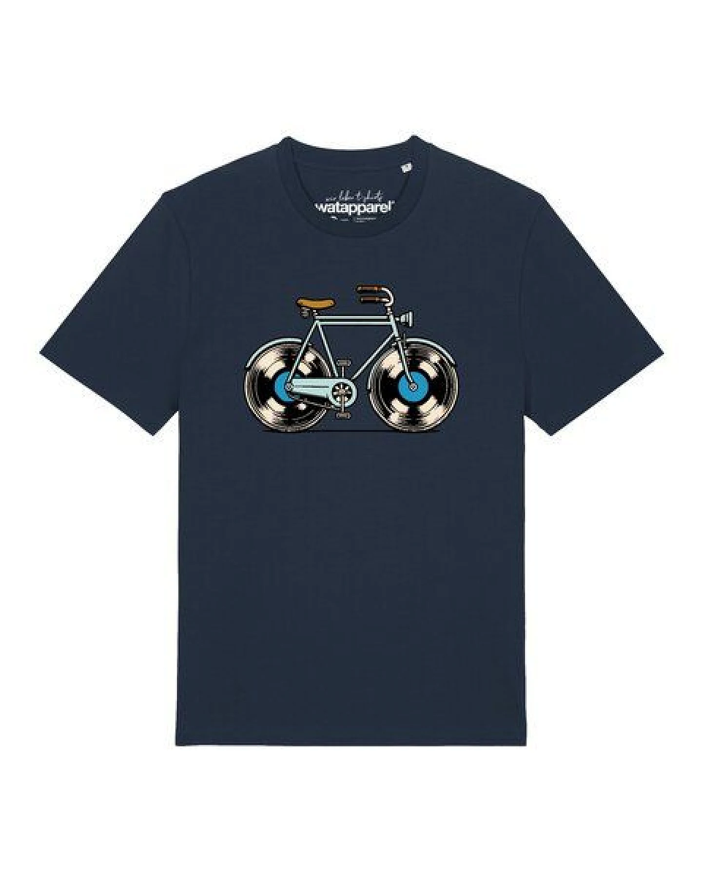 watapparel T-Shirt Unisex Fahrrad Schallplatte – Ansicht 2