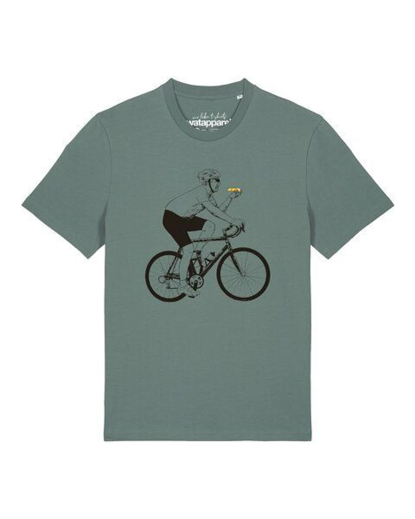 watapparel T-Shirt Unisex Fahrrad und Pizza – Ansicht 2