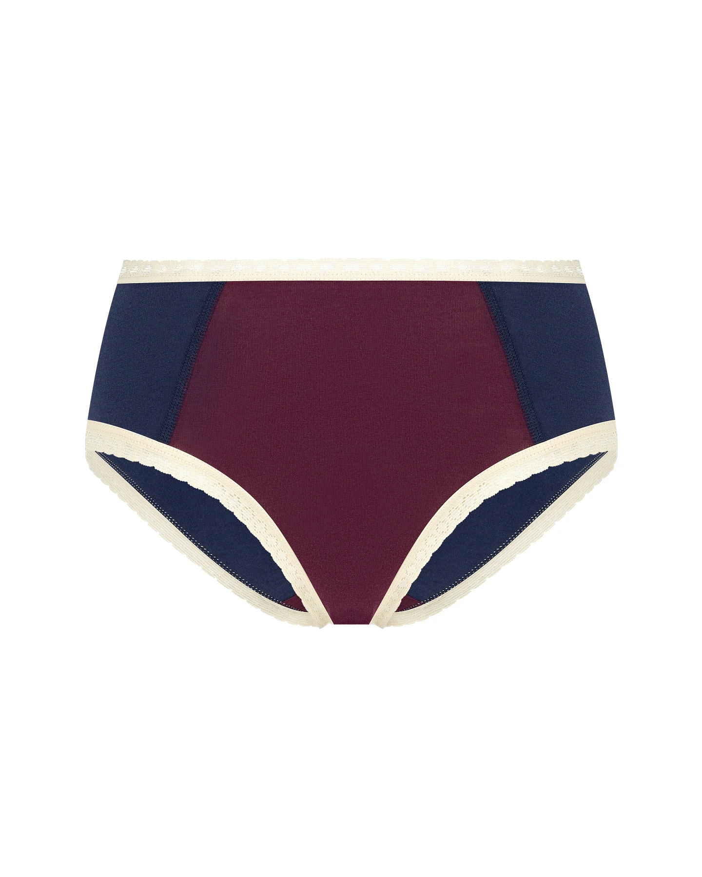Albero Natur Damen vegan Multipack 6x Slips Hipster Mit Spitze Burgund/Dunkelblau – Ansicht 2