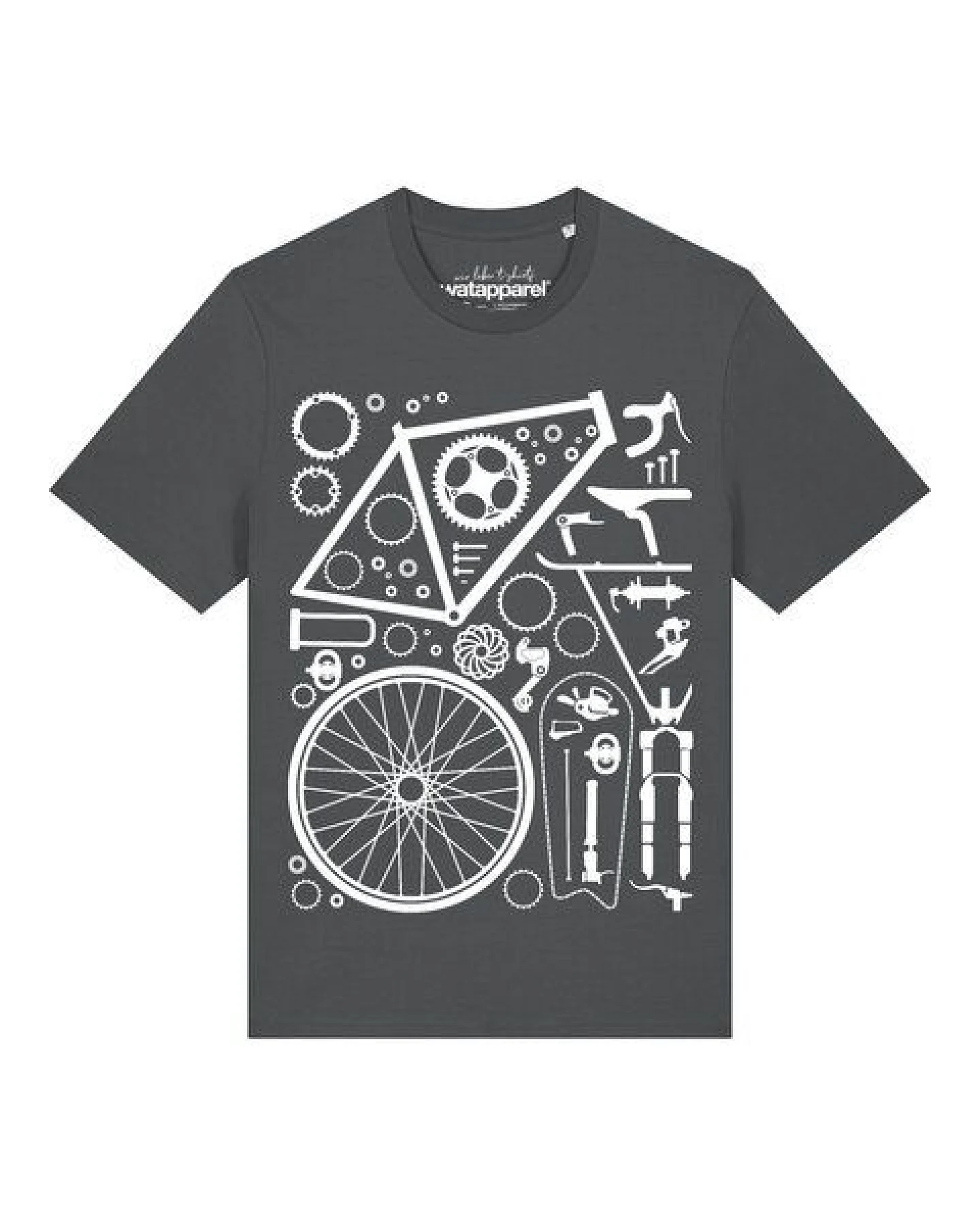 watapparel T-Shirt Unisex Fahrradteile – Ansicht 2