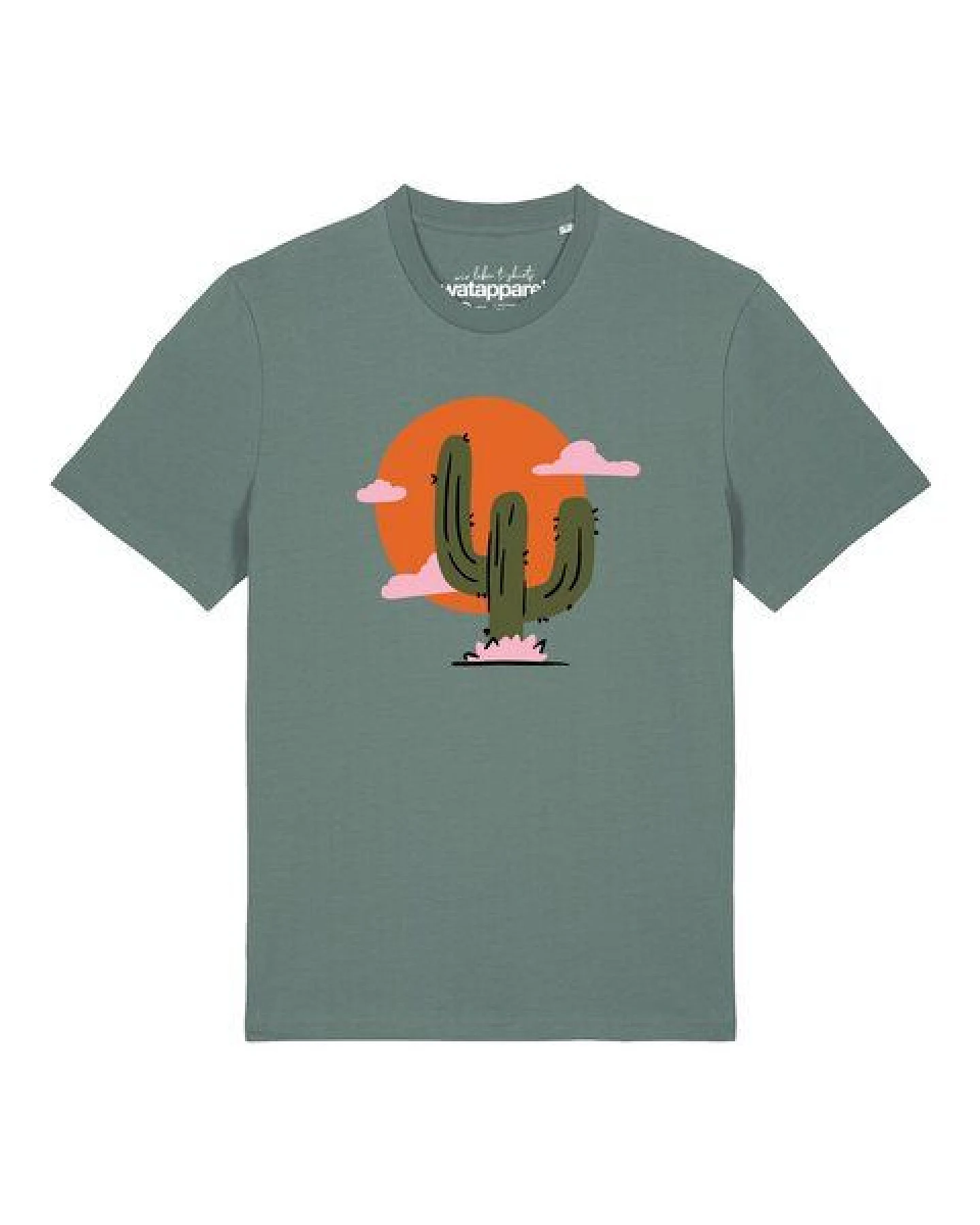 watapparel T-Shirt Unisex Kaktus im Sonnenuntergang – Ansicht 2