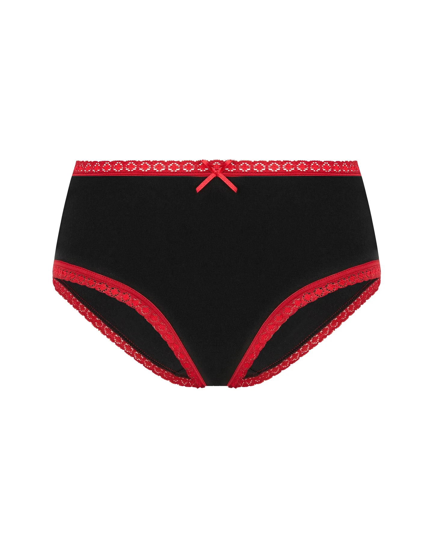 Albero Natur Damen vegan Multipack 6x Slips Hipster Mit Spitze Schwarz/Rot – Ansicht 2