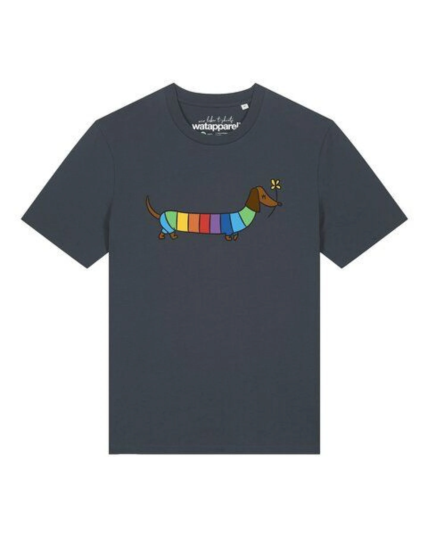 watapparel T-Shirt Unisex Regenbogen Dackel – Ansicht 2